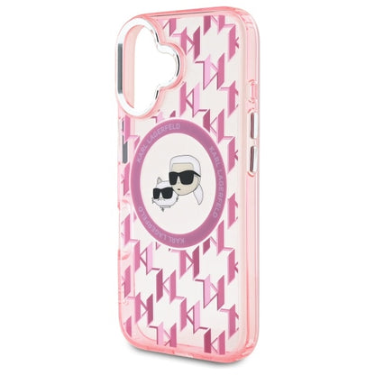 Futrola MagSafe za Apple iPhone 16, Karl Lagerfeld, IML Monogram Karl & Choupette's Heads, Roze