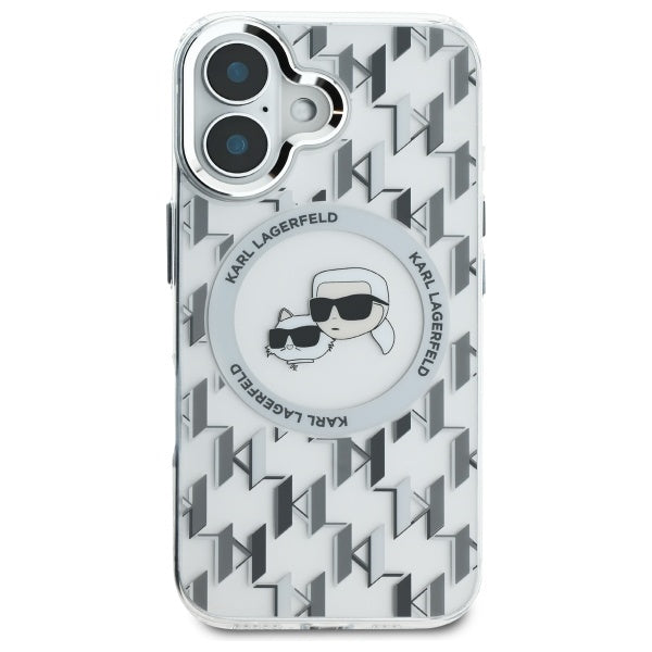 Futrola MagSafe za Apple iPhone 16, Karl Lagerfeld, IML Monogram Karl & Choupette's Heads, Transparentna