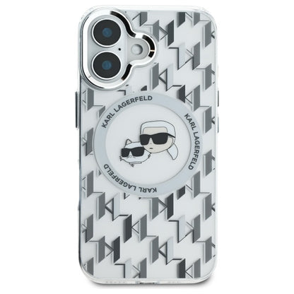 Futrola MagSafe za Apple iPhone 16, Karl Lagerfeld, IML Monogram Karl & Choupette's Heads, Transparentna