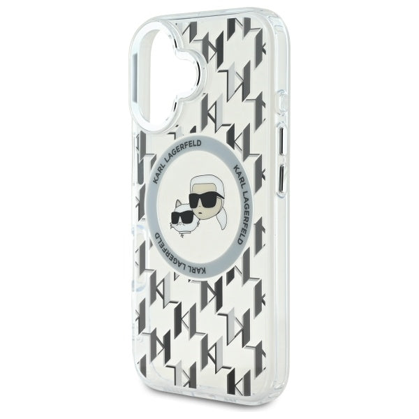 Futrola MagSafe za Apple iPhone 16, Karl Lagerfeld, IML Monogram Karl & Choupette's Heads, Transparentna