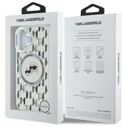 Futrola MagSafe za Apple iPhone 16, Karl Lagerfeld, IML Monogram Karl & Choupette's Heads, Transparentna
