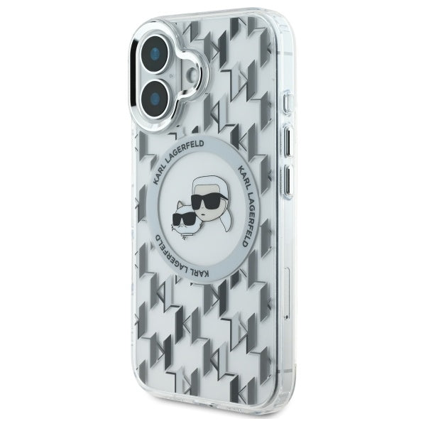 Futrola MagSafe za Apple iPhone 16, Karl Lagerfeld, IML Monogram Karl & Choupette's Heads, Transparentna