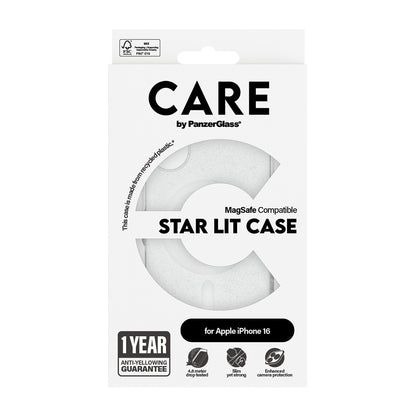 Futrola MagSafe za Apple iPhone 16, PanzerGlass, Care Urban Combat Star Lit, Bela Transparentna