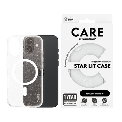 Futrola MagSafe za Apple iPhone 16, PanzerGlass, Care Urban Combat Star Lit, Bela Transparentna