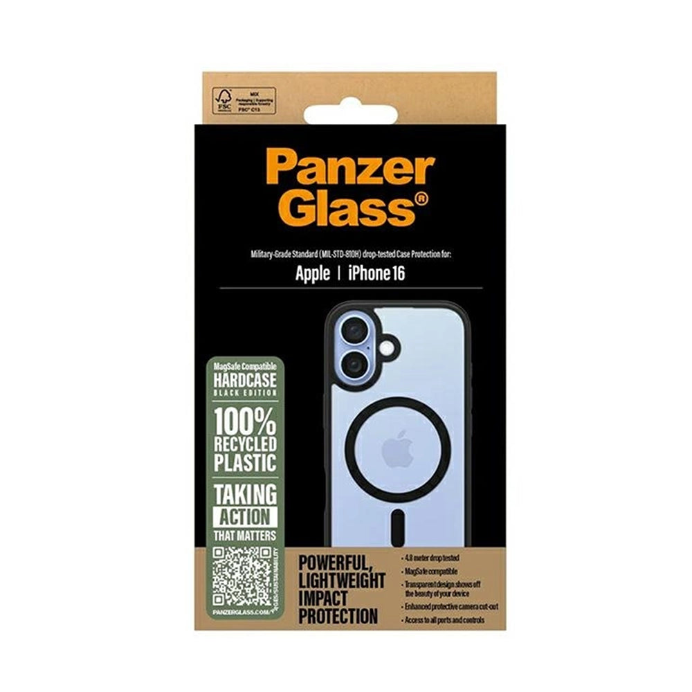 Futrola MagSafe za Apple iPhone 16, PanzerGlass, Frame, Crna Transparentna