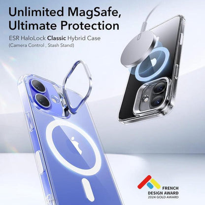 Futrola MagSafe za Apple iPhone 16 Plus, ESR, Classic Hybrid Kickstand Slide, Transparentna