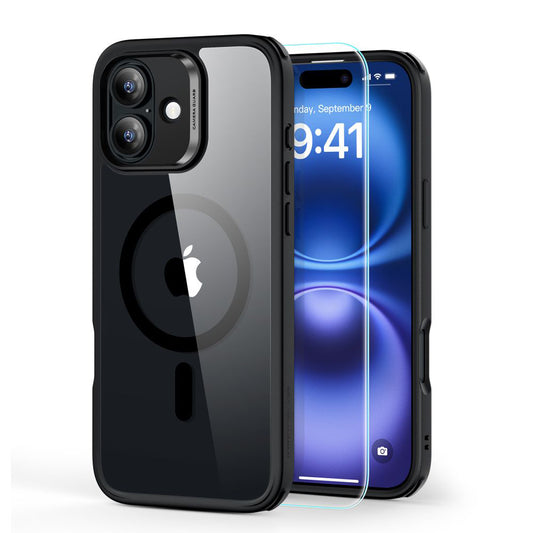 Futrola MagSafe za Apple iPhone 16 Plus, ESR, Classic Hybrid sa zaštitnikom ekrana, Crna Transparentna