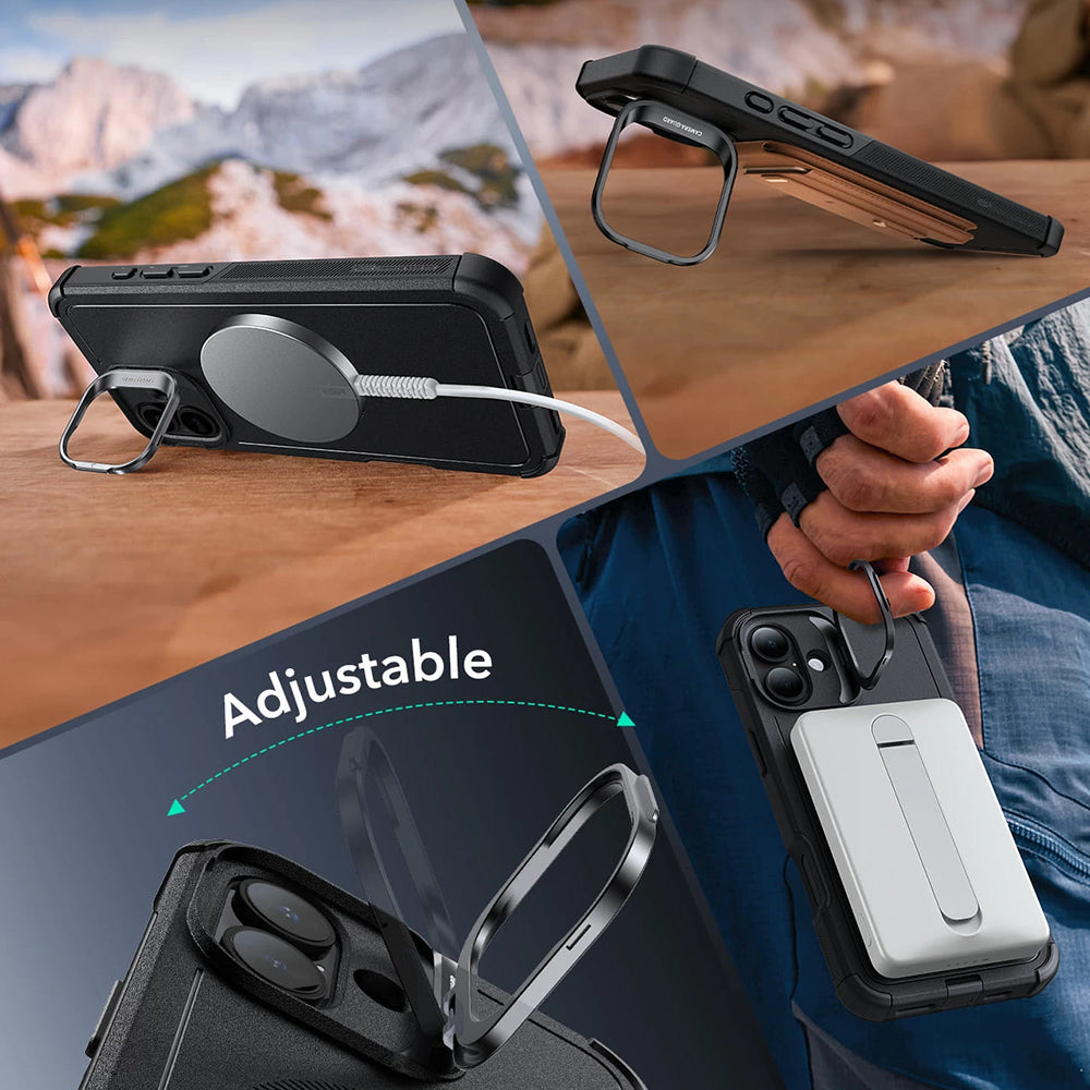 Futrola MagSafe za Apple iPhone 16 Plus, ESR, Cyber Armor Kickstand, Crna