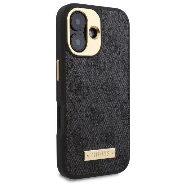 Futrola MagSafe za Apple iPhone 16 Plus, Guess, 4G Logo Plate, Crna