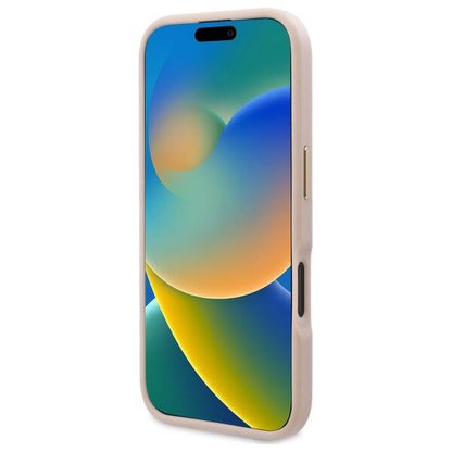 Husa MagSafe za Apple iPhone 16 Plus, Guess, 4G Logo Plate, Roze