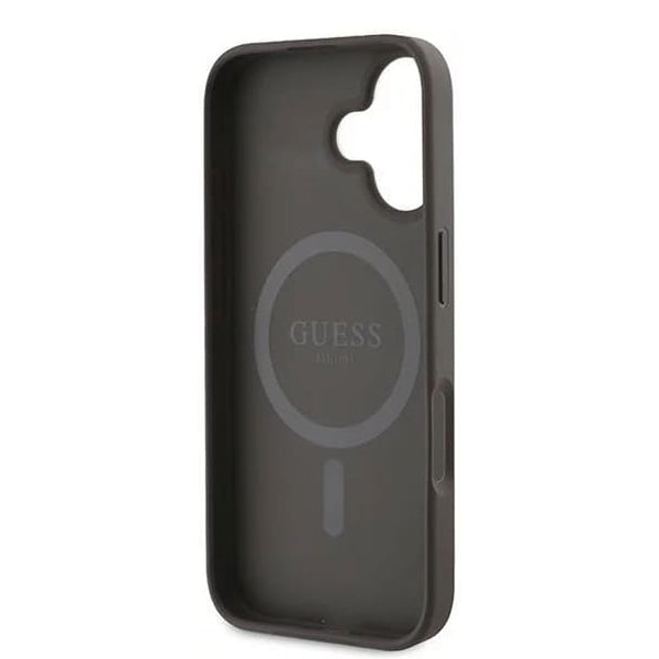 Futrola MagSafe za Apple iPhone 16 Plus, Guess, 4G Ring Classic Logo, Braon