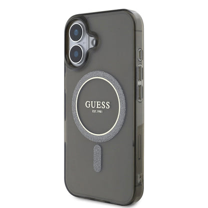 Futrola MagSafe za Apple iPhone 16 Plus, Guess, IML Glitter Circle, Crna