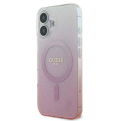 Futrola MagSafe za Apple iPhone 16 Plus, Guess, IML Glitter Gradient, Roze