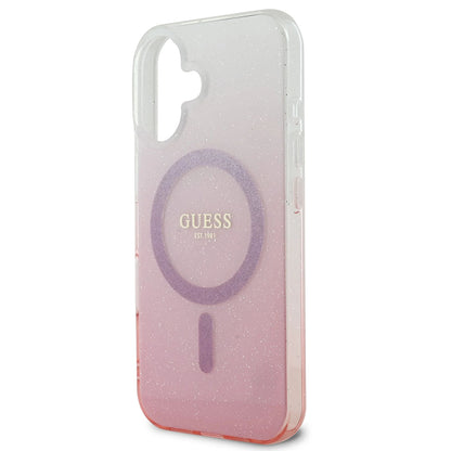 Futrola MagSafe za Apple iPhone 16 Plus, Guess, IML Glitter Gradient, Roze