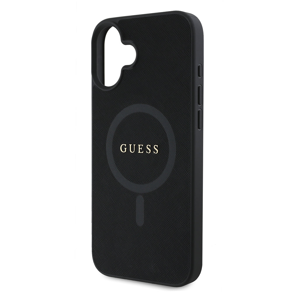 Futrola MagSafe za Apple iPhone 16 Plus, Guess, Saffiano Classic Logo, Crna
