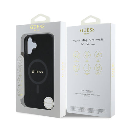 Futrola MagSafe za Apple iPhone 16 Plus, Guess, Saffiano Classic Logo, Crna