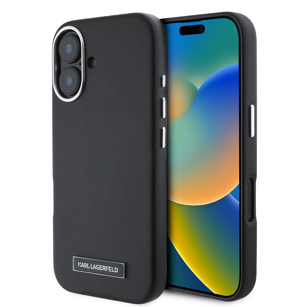 Futrola MagSafe za Apple iPhone 16 Plus, Karl Lagerfeld, FW Metal Plate, Crna