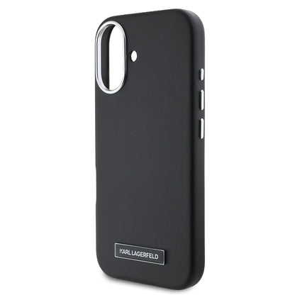 Futrola MagSafe za Apple iPhone 16 Plus, Karl Lagerfeld, FW Metal Plate, Crna