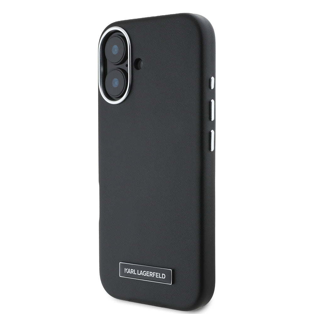 Futrola MagSafe za Apple iPhone 16 Plus, Karl Lagerfeld, FW Metal Plate, Crna