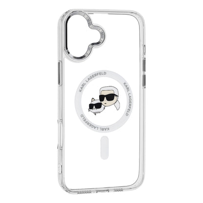 Futrola MagSafe za Apple iPhone 16 Plus, Karl Lagerfeld, IML Metal Karl & Choupette's Heads, Bela