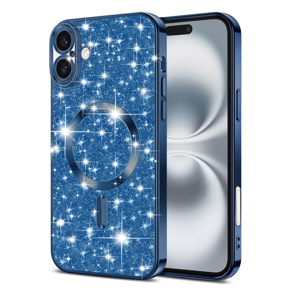 MagSafe futrola za Apple iPhone 16 Plus, Techsuit, Luxury Glitter, Tamno Plava