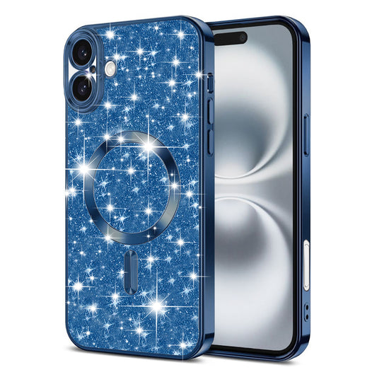 MagSafe futrola za Apple iPhone 16 Plus, Techsuit, Luxury Glitter, Tamno Plava