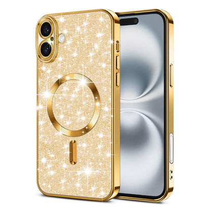 MagSafe futrola za Apple iPhone 16 Plus, Techsuit, Luxury Glitter, Zlatna