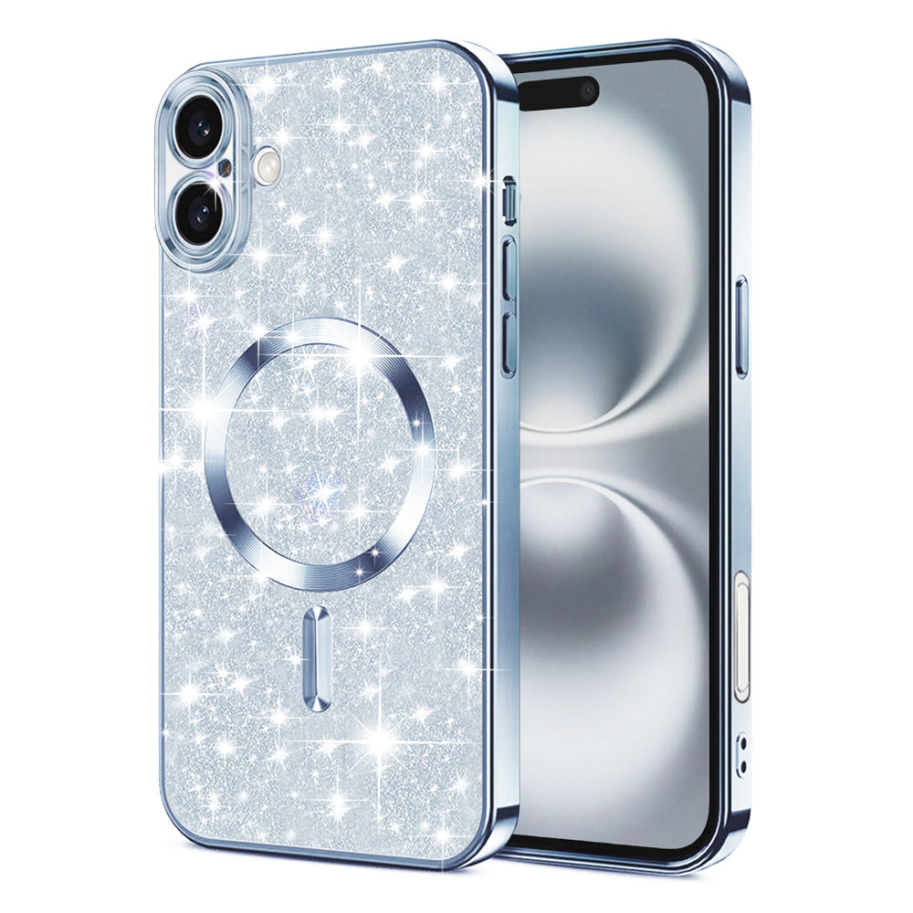 MagSafe futrola za Apple iPhone 16 Plus, Techsuit, Luxury Glitter, Plava