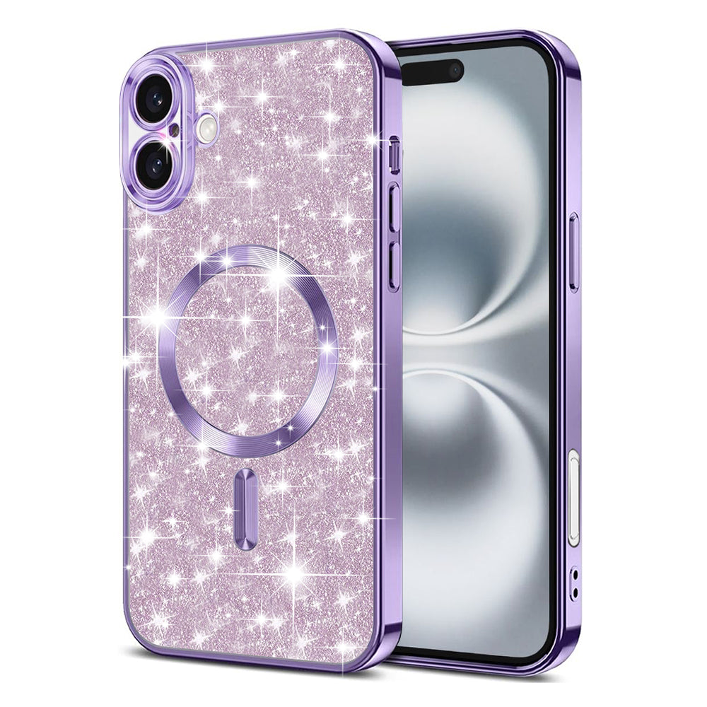 MagSafe futrola za Apple iPhone 16 Plus, Techsuit, Luxury Glitter, Svetlo Ljubičasta