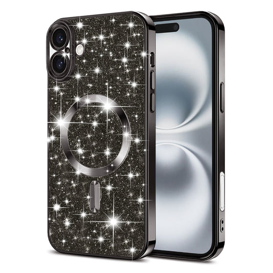 MagSafe futrola za Apple iPhone 16 Plus, Techsuit, Luxury Glitter, Crna