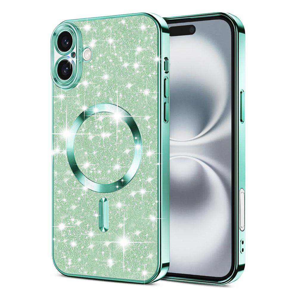 MagSafe futrola za Apple iPhone 16 Plus, Techsuit, Luxury Glitter, Svetlo Zelena
