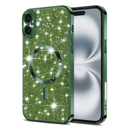 MagSafe futrola za Apple iPhone 16 Plus, Techsuit, Luxury Glitter, Tamno Zelena