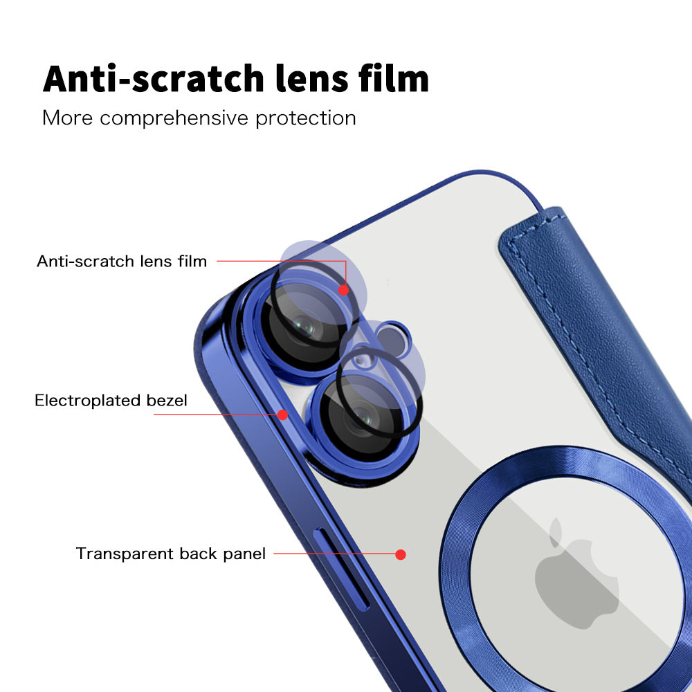 MagSafe futrola za Apple iPhone 16 Plus, Techsuit, SmartMag Book, Plava