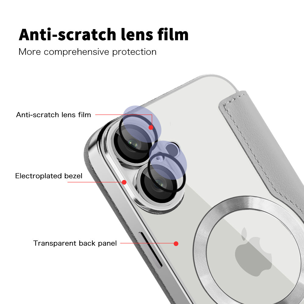 MagSafe futrola za Apple iPhone 16 Plus, Techsuit, SmartMag Book, Siva