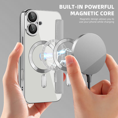 MagSafe futrola za Apple iPhone 16 Plus, Techsuit, SmartMag Book, Siva