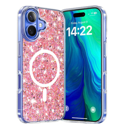 MagSafe futrola za Apple iPhone 16 Plus, Techsuit, Sparkly Glitter, Roze