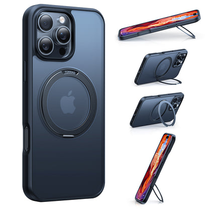 Husa MagSafe za Apple iPhone 16 Plus, Torras, Ostand Pro, Crna