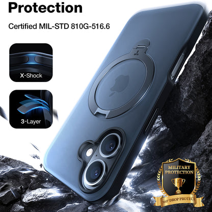 Futrola MagSafe za Apple iPhone 16 Plus, Torras, Ostand Spin, Crna