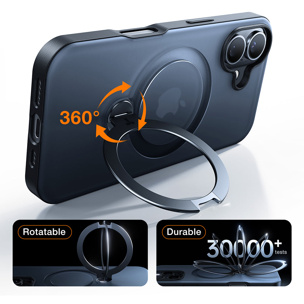 Futrola MagSafe za Apple iPhone 16 Plus, Torras, Ostand Spin, Crna