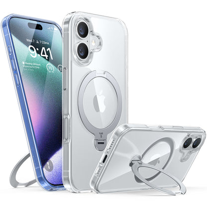 Husa MagSafe za Apple iPhone 16 Plus, Torras, Ostand Spin, Transparenta