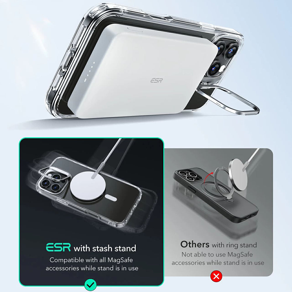 Husa MagSafe za Apple iPhone 16 Pro, ESR, Classic Hybrid Kickstand, Crna Satinirana