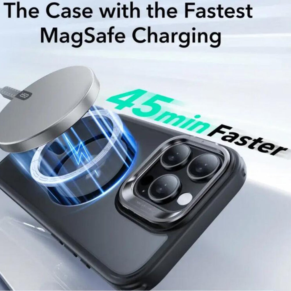Futrola MagSafe za Apple iPhone 16 Pro, ESR, Classic Hybrid Kickstand Slide, Satin Crna