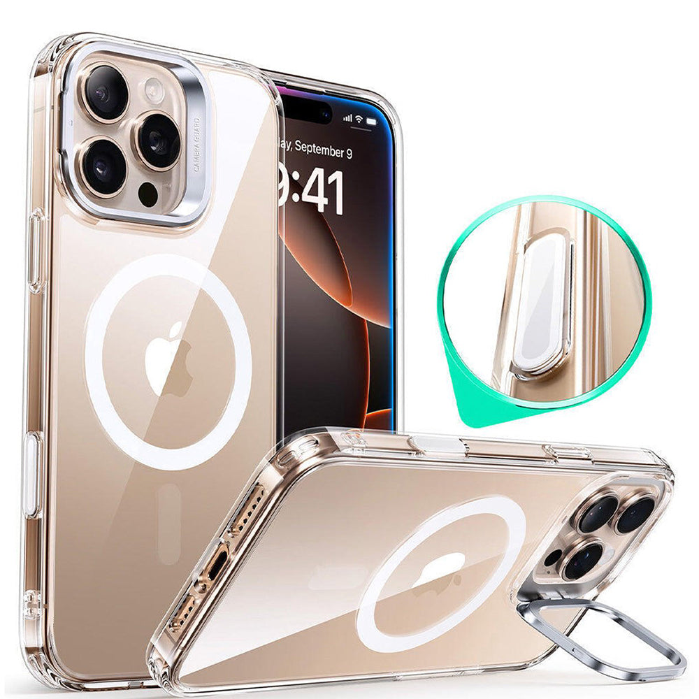 Futrola MagSafe za Apple iPhone 16 Pro, ESR, Classic Hybrid Kickstand Slide, Transparentna