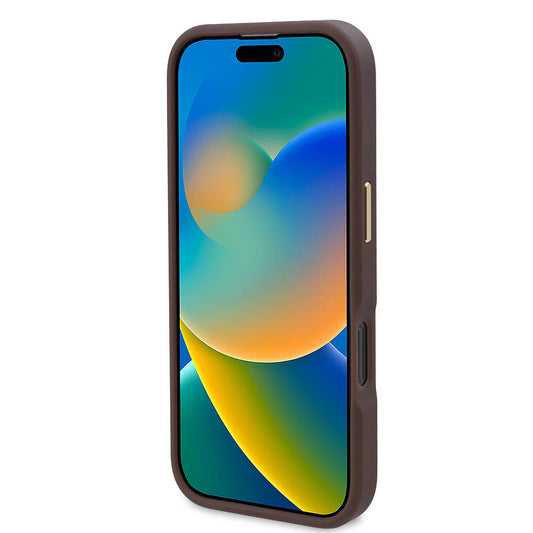 Futrola MagSafe za Apple iPhone 16 Pro, Guess, 4G Logo Plate, Braon