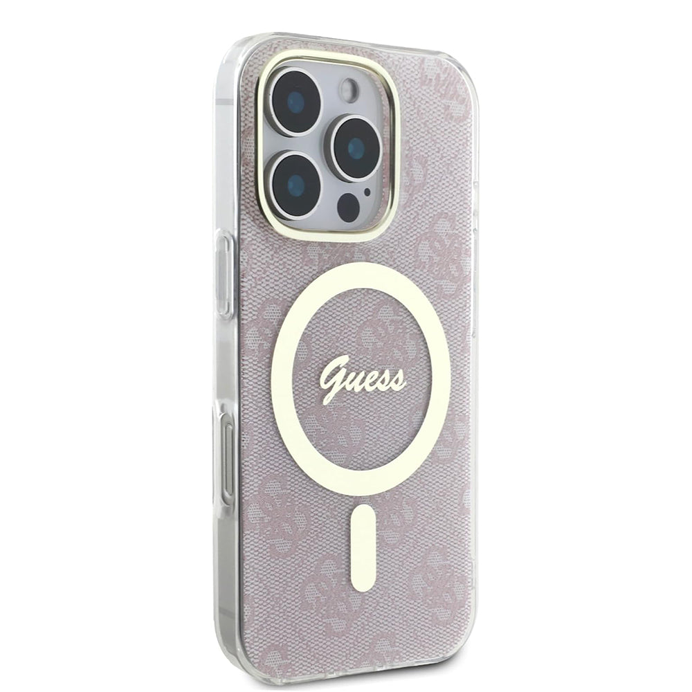 Futrola MagSafe za Apple iPhone 16 Pro, Guess, IML 4G, Roze