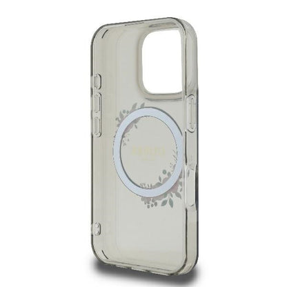 Futrola MagSafe za Apple iPhone 16 Pro, Guess, IML Flowers Wreath, Crna