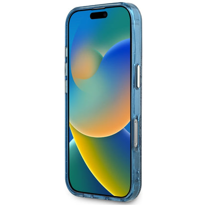 Husa MagSafe za Apple iPhone 16 Pro, Guess, IML Glitter 4G Circle Triangle, Plava