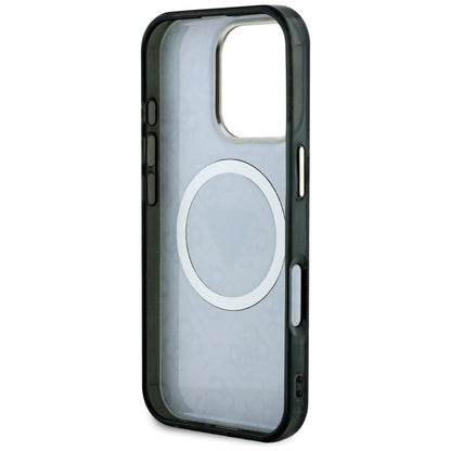 Futrola MagSafe za Apple iPhone 16 Pro, Guess, IML Glitter 4G Circle Triangle, Crna