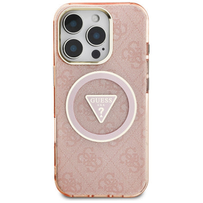 Futrola MagSafe za Apple iPhone 16 Pro, Guess, IML Glitter 4G Circle Triangle, Roze