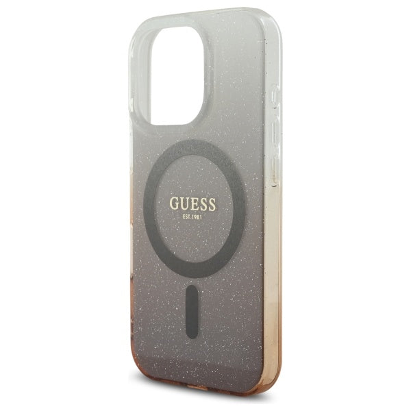 Futrola MagSafe za Apple iPhone 16 Pro, Guess, IML Glitter Gradient, Braon